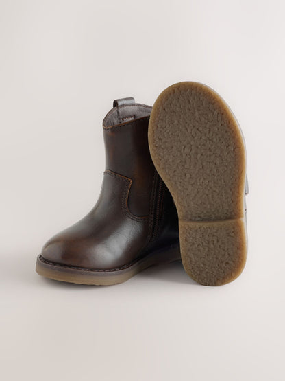 Chocolate Brown Standard Fit (F) Western Ankle Boots - image 3