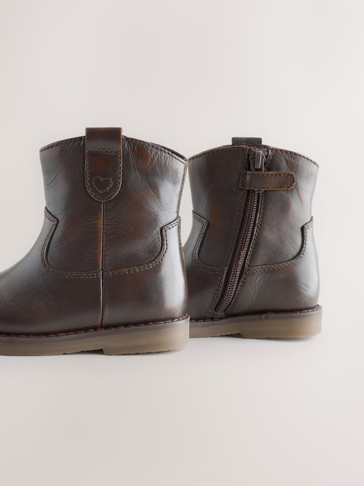 Chocolate Brown Standard Fit (F) Western Ankle Boots - image 4