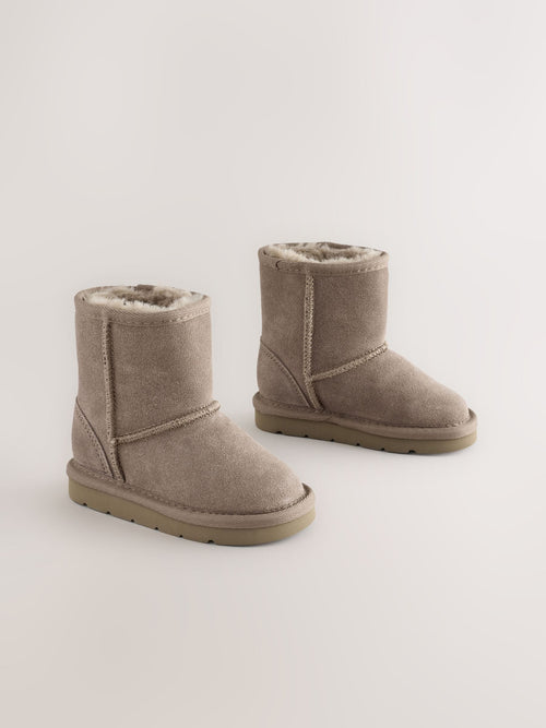 Dsiney Kidz - Mink Brown Wide Fit (G) Water Repellent Tall Suede Pull On Boots image 1