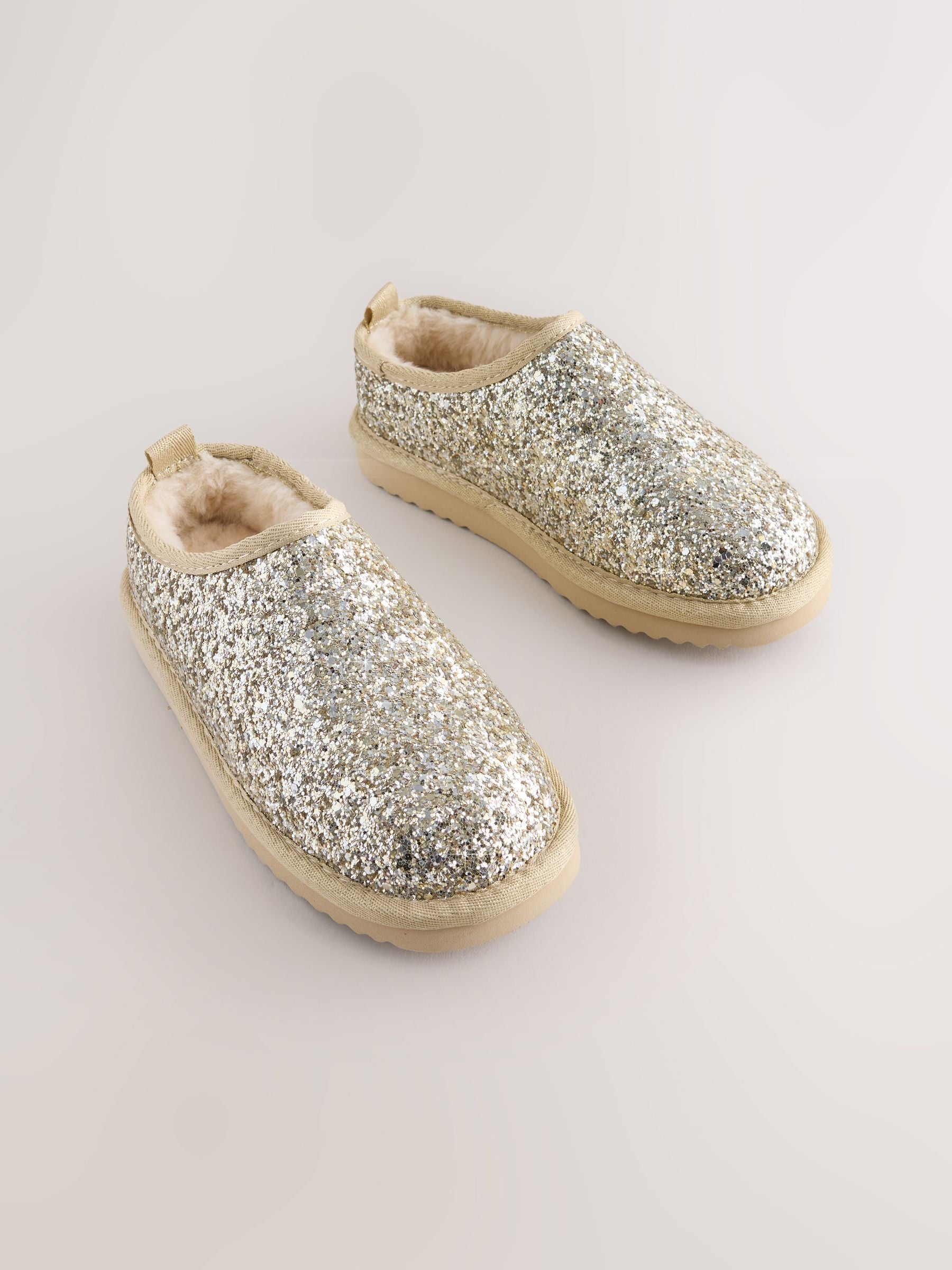 Gold Glitter Shoot Slippers image 1