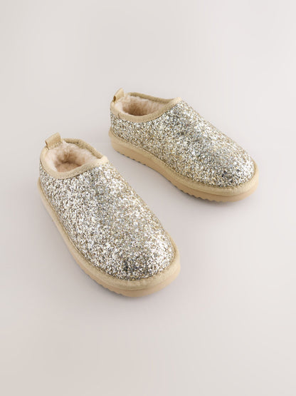 Gold Glitter Shoot Slippers image 1