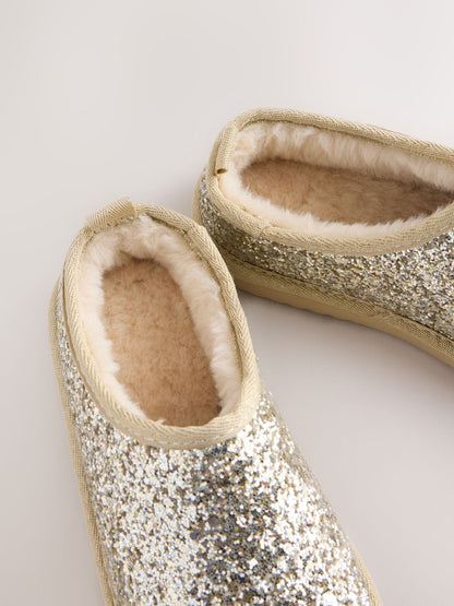 Gold Glitter Shoot Slippers image 3