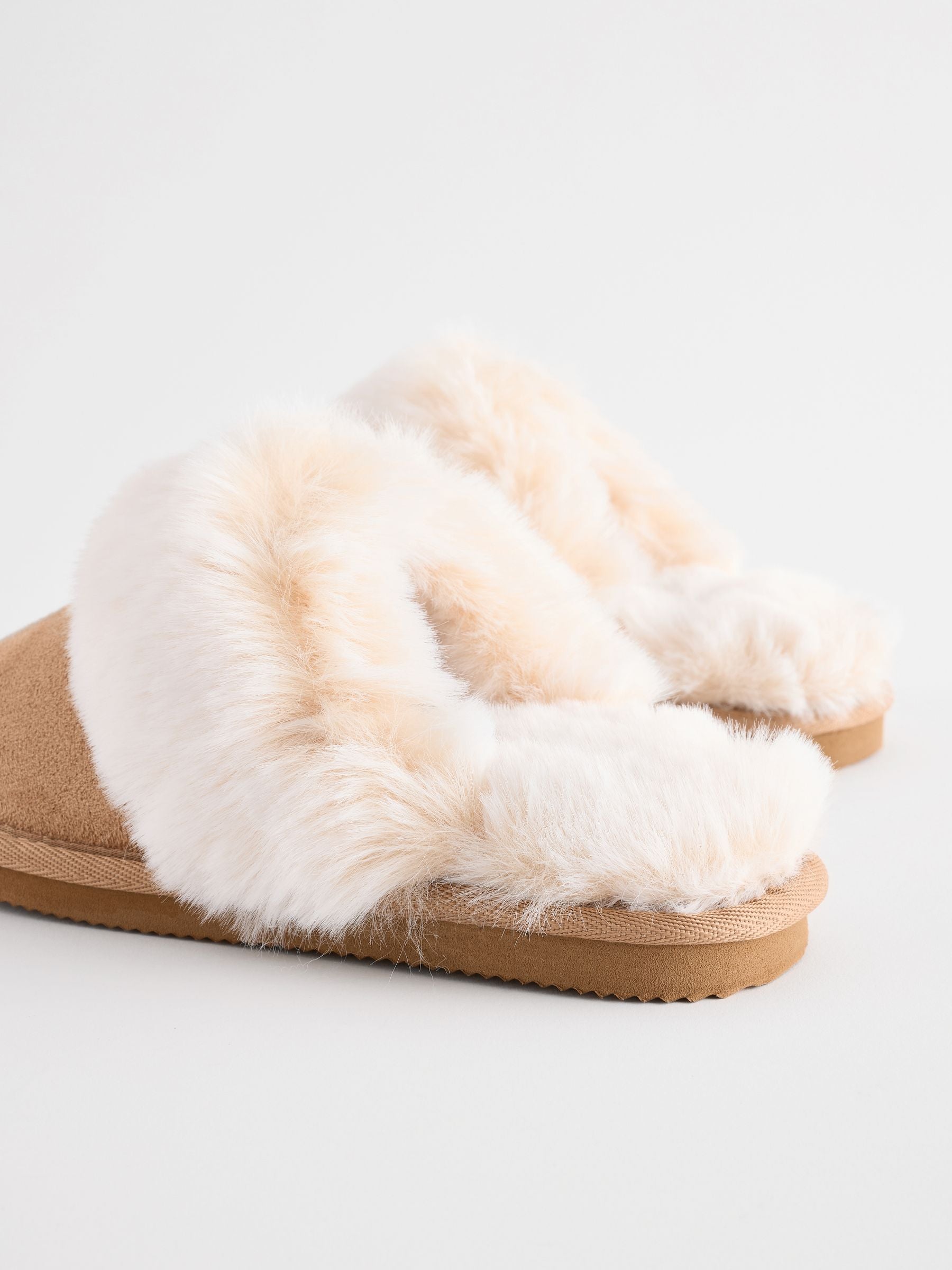 Tan Brown Mule Slippers image 3