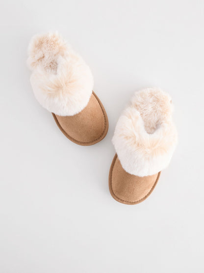 Tan Brown Mule Slippers image 5