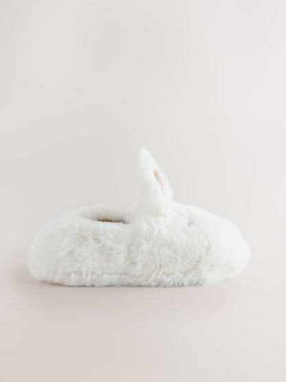 White Bunny Character Mule Slippers image 2