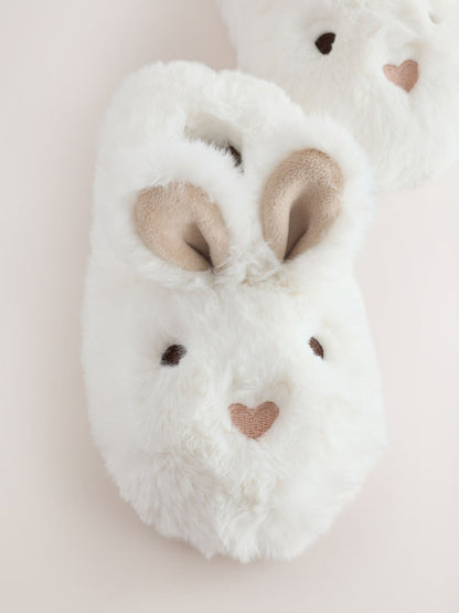 White Bunny Character Mule Slippers image 3