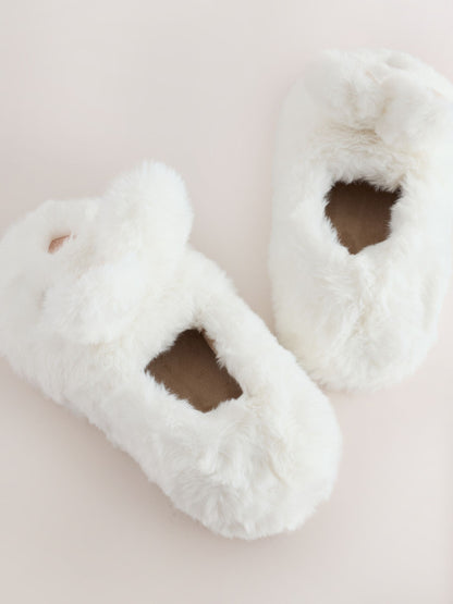 White Bunny Character Mule Slippers image 4
