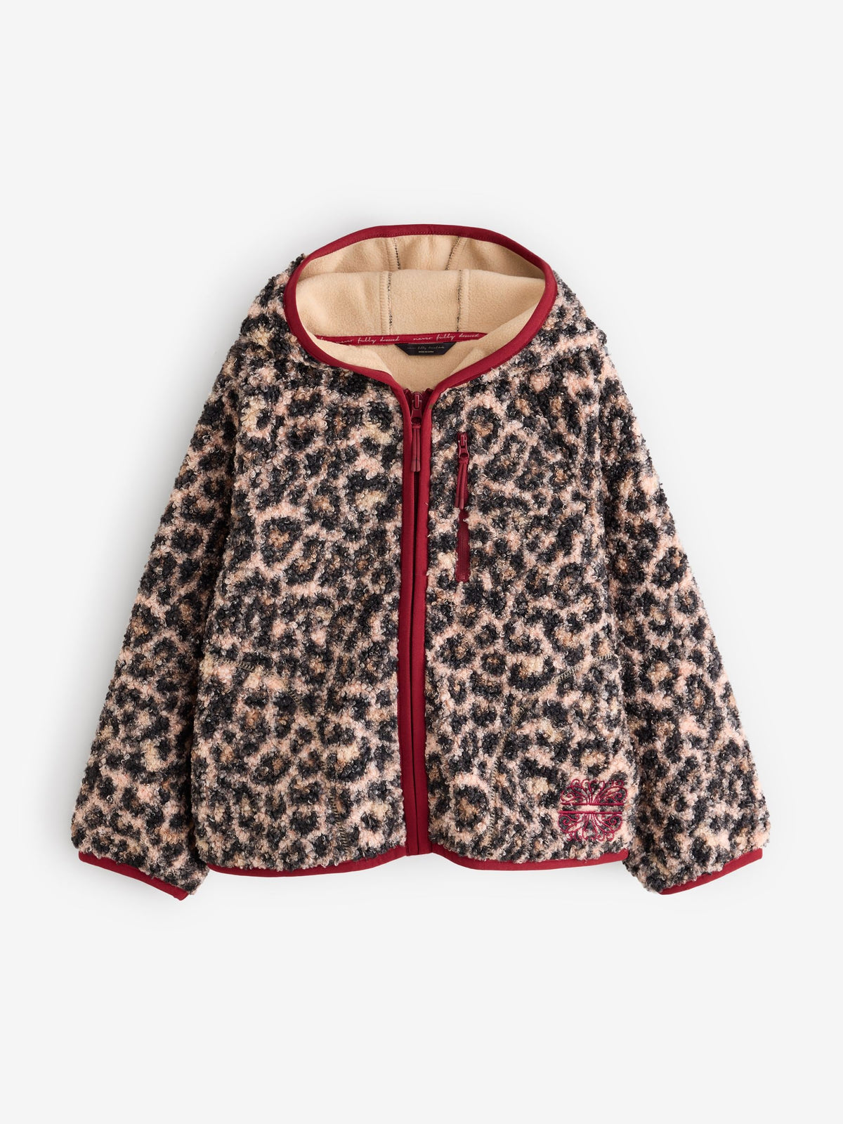 Never Fully Dressed Leopard Cherry Borg Jacket - image 1