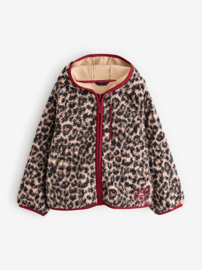 Never Fully Dressed Leopard Cherry Borg Jacket - image 1