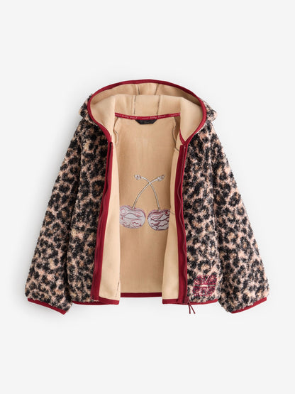 Never Fully Dressed Leopard Cherry Borg Jacket - image 2