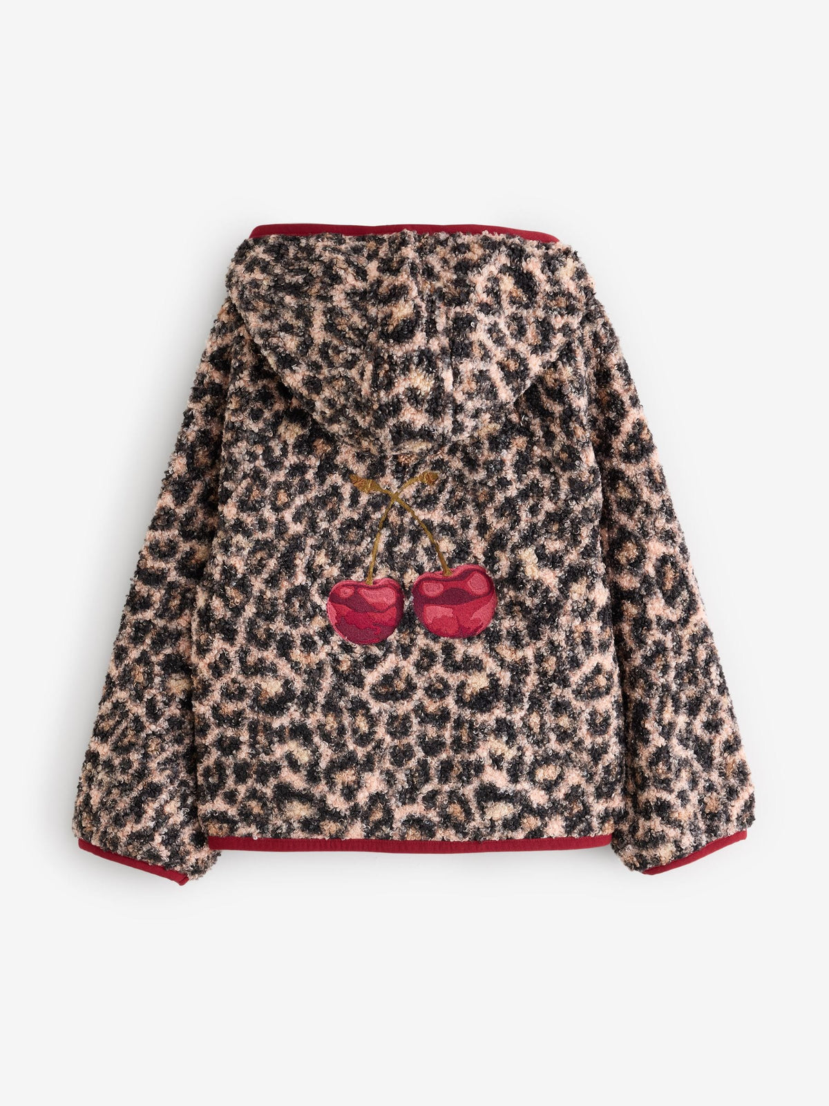 Never Fully Dressed Leopard Cherry Borg Jacket - image 3