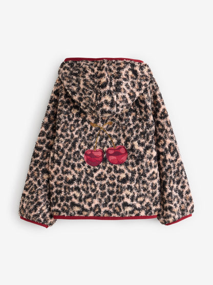 Never Fully Dressed Leopard Cherry Borg Jacket - image 3