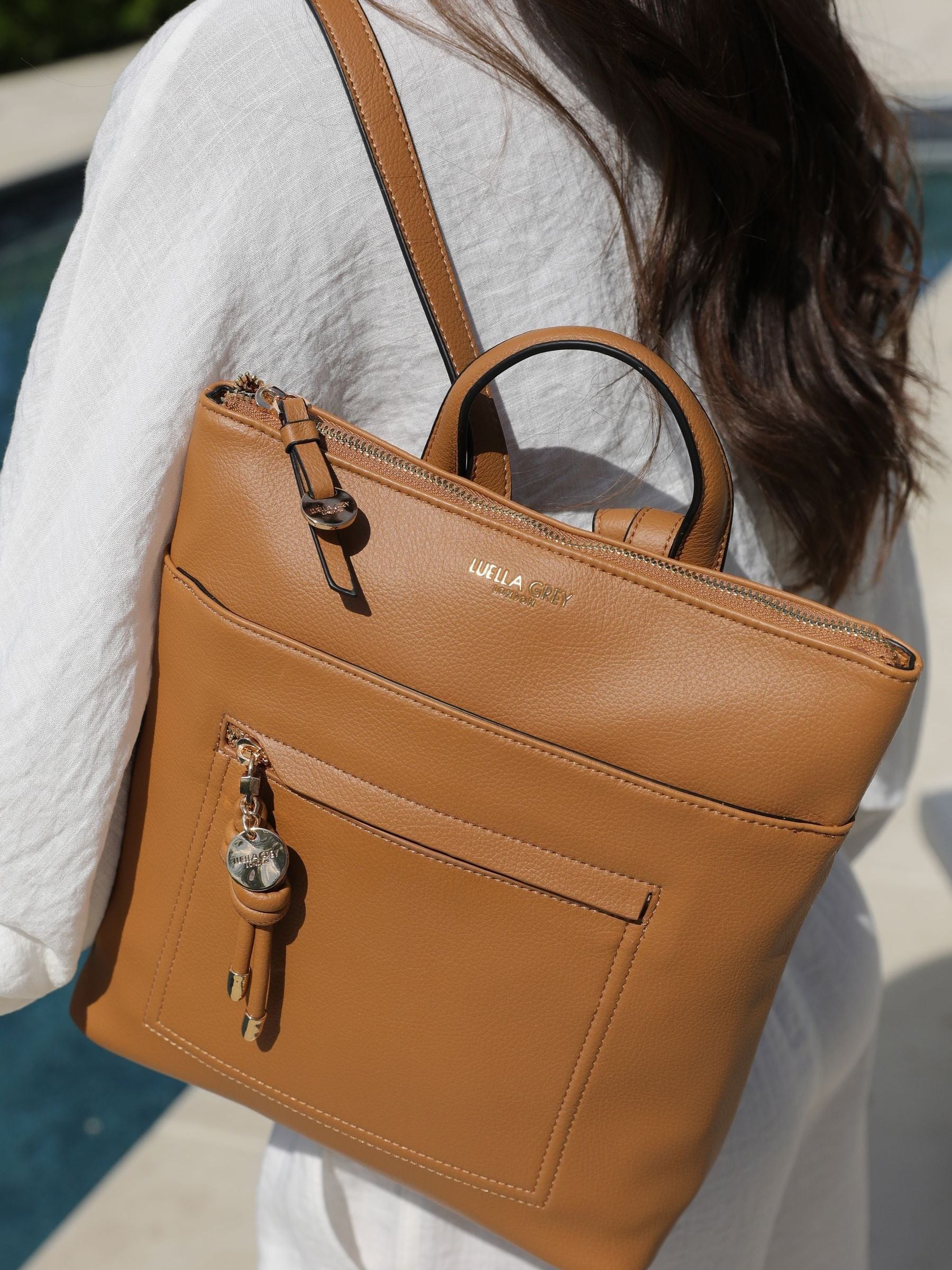Luella Grey Brown Ella Small Casual Backpack image 1