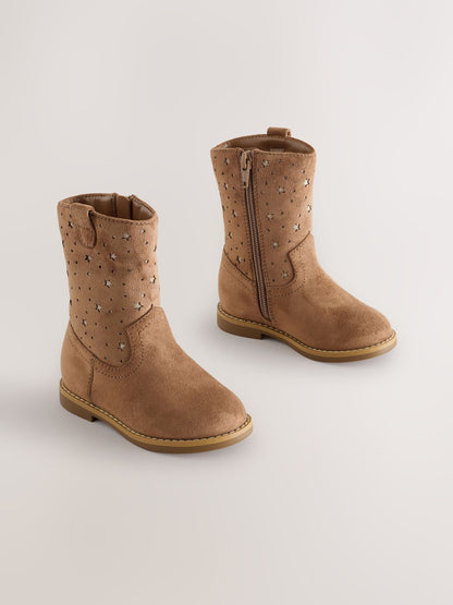 Dsiney Kidz - Tan Brown Star Western Tall Boots image 1