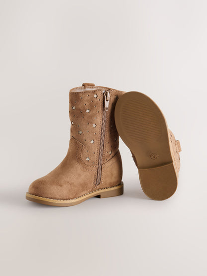 Dsiney Kidz - Tan Brown Star Western Tall Boots image 3