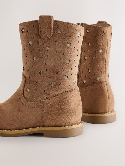 Dsiney Kidz - Tan Brown Star Western Tall Boots image 4