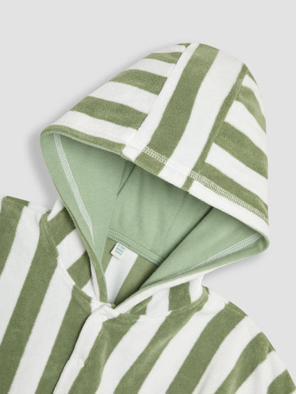 JoJo Maman Bébé Green Stripe Lion Hooded Poncho Towel image 3