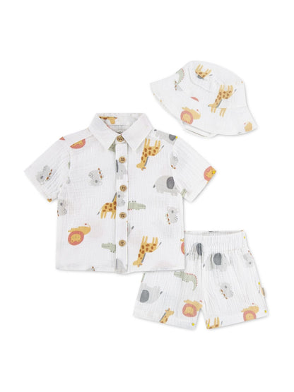 Huggies White Shirt, Shorts & Hats 3 Piece Set image 5