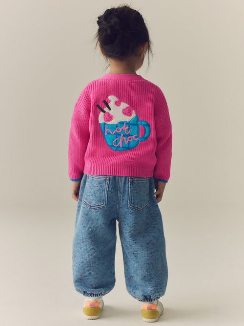 Dsiney Kidz - Pink Hot Chocolate V-Neck Cardigan (3mths-7yrs) image 1