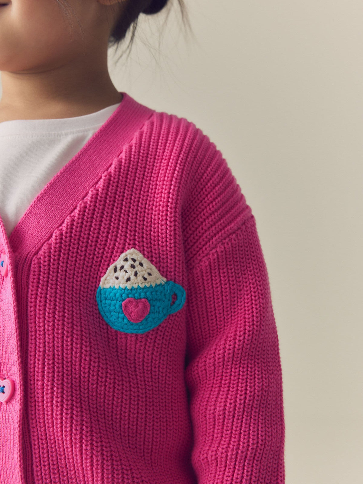 Dsiney Kidz - Pink Hot Chocolate V-Neck Cardigan (3mths-7yrs) image 5