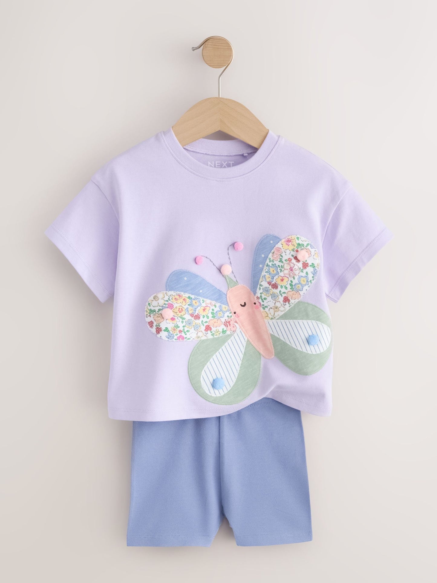Lilac Purple Butterfly Top and Shorts Set (3mths-7yrs) image 2