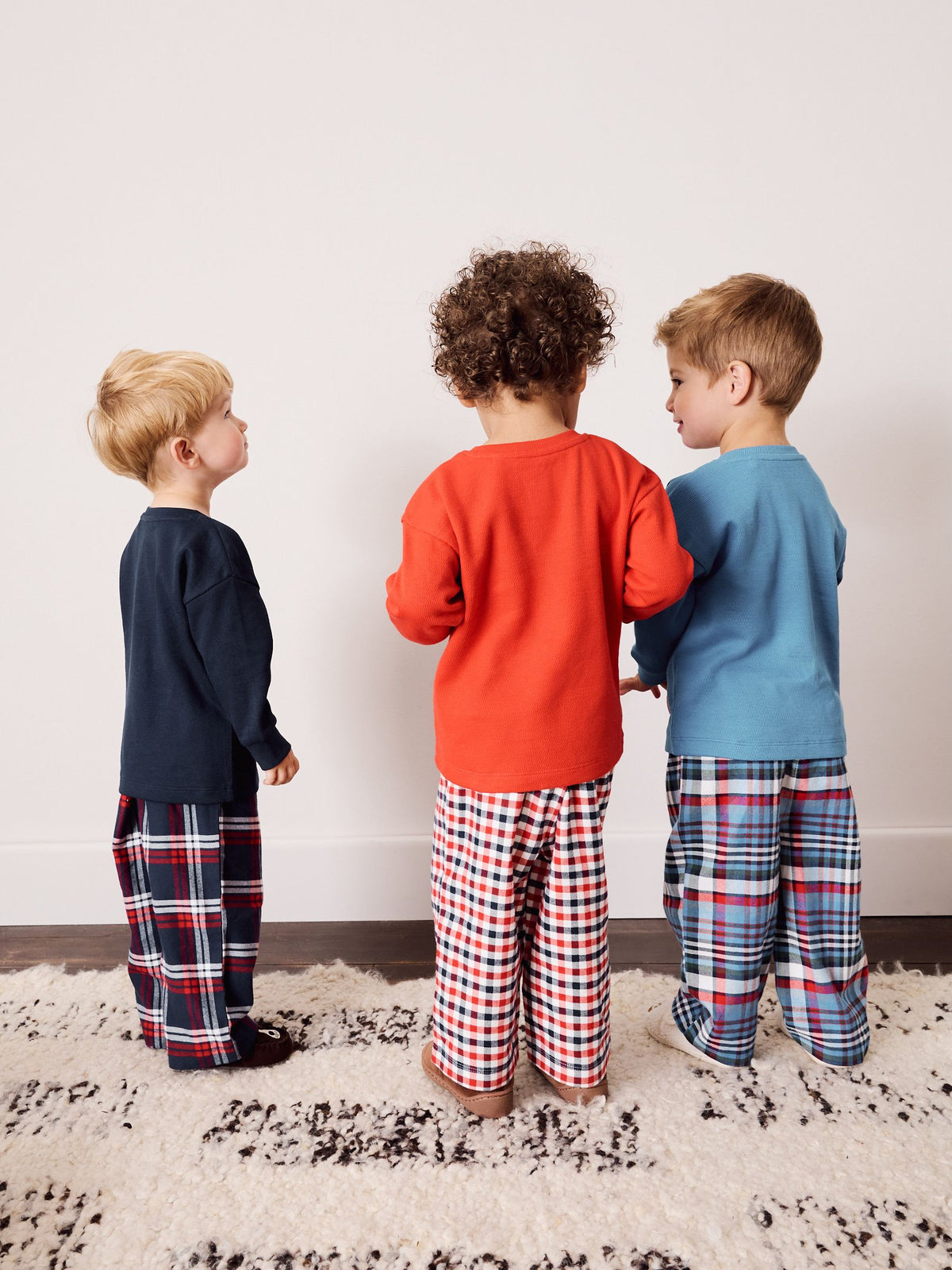 Navy/Red/Blue Check Woven Bottom Pyjamas 3 Pack (9mths-12yrs) - image 2