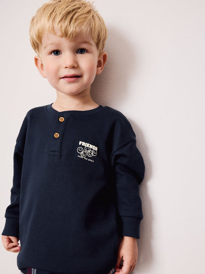 Navy/Red/Blue Check Woven Bottom Pyjamas 3 Pack (9mths-12yrs) - image 5