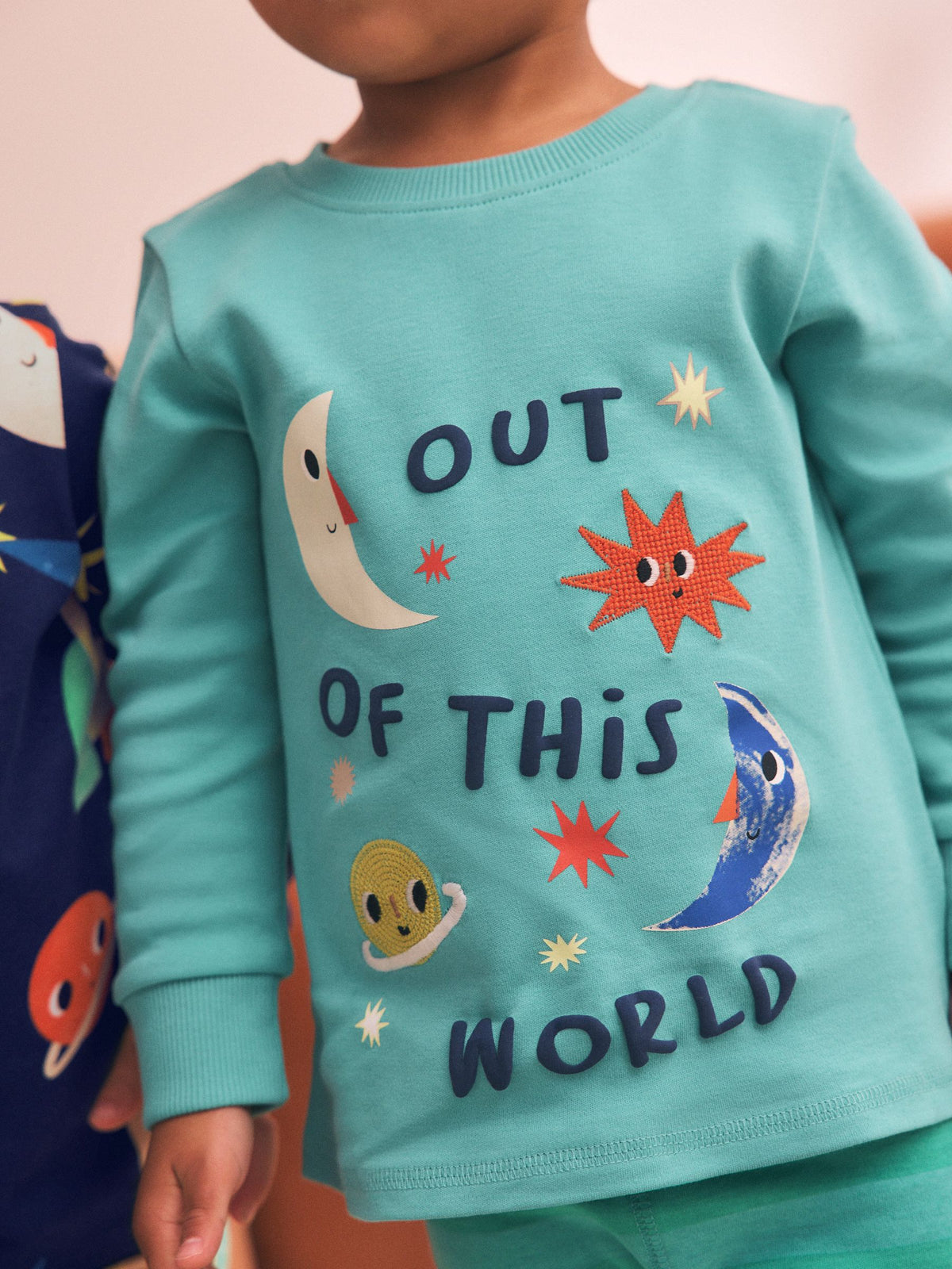 Dsiney Kidz - Ecru/Navy/Green Spaceship Relaxed Snuggle Pyjamas 3 Pack (9mths-10yrs) image 3