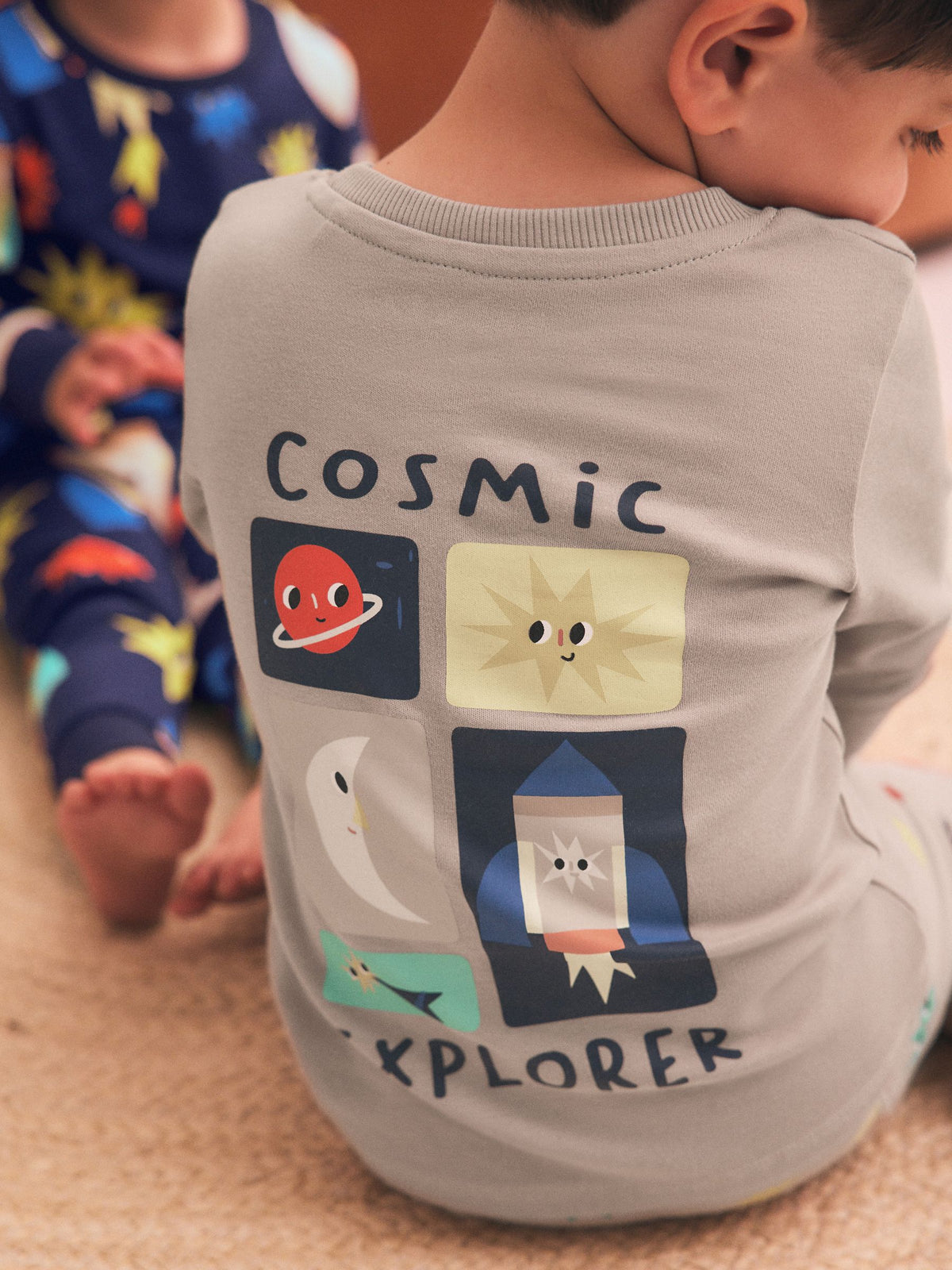 Dsiney Kidz - Ecru/Navy/Green Spaceship Relaxed Snuggle Pyjamas 3 Pack (9mths-10yrs) image 4