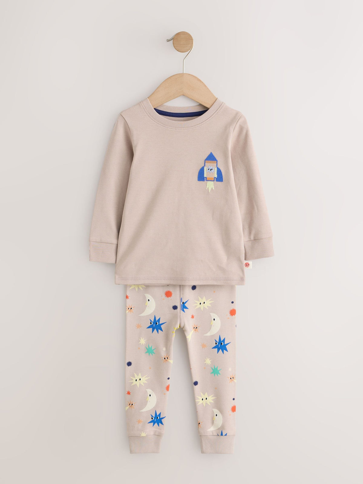 Dsiney Kidz - Ecru/Navy/Green Spaceship Relaxed Snuggle Pyjamas 3 Pack (9mths-10yrs) image 5