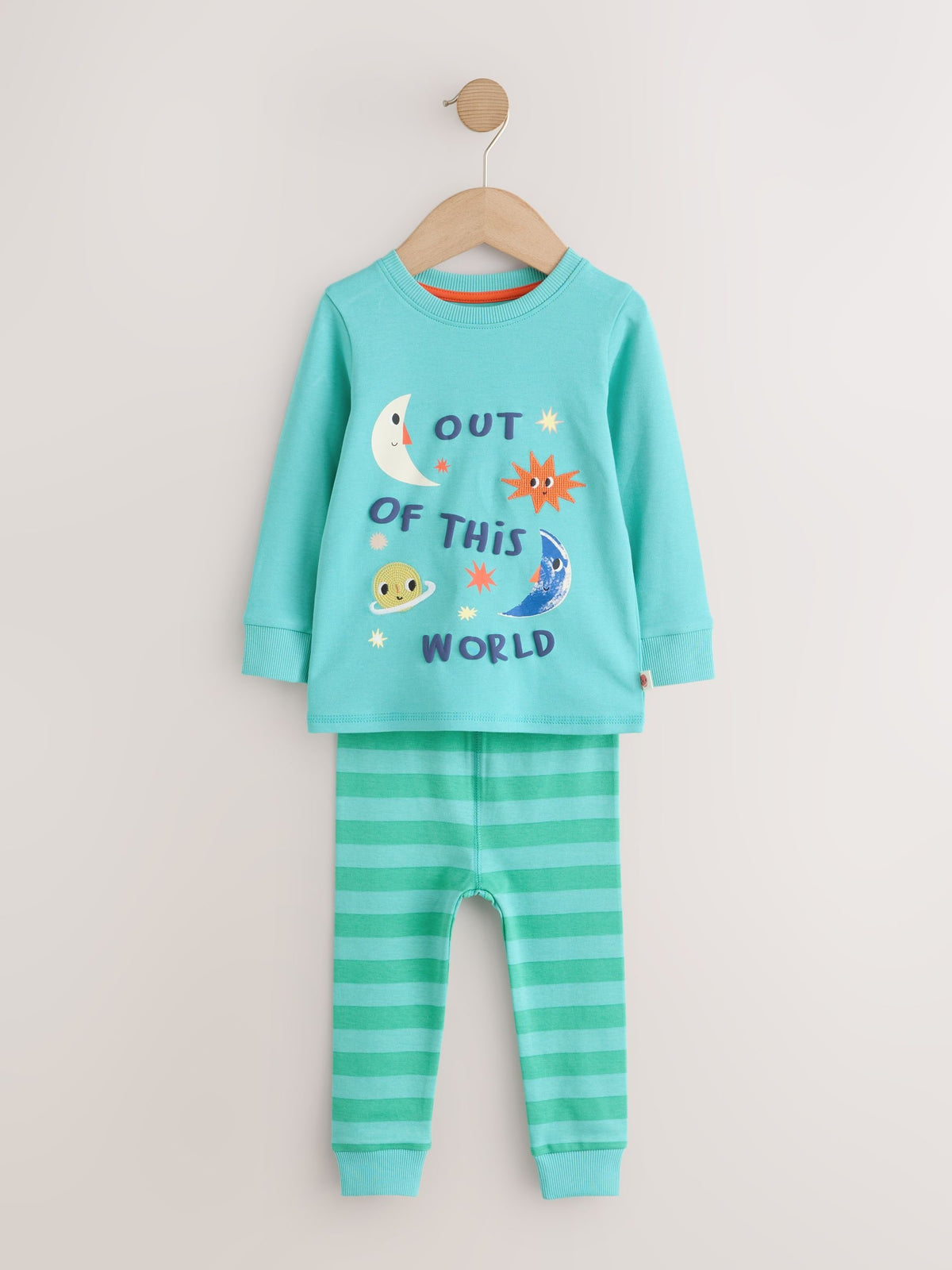Dsiney Kidz - Ecru/Navy/Green Spaceship Relaxed Snuggle Pyjamas 3 Pack (9mths-10yrs) image 7