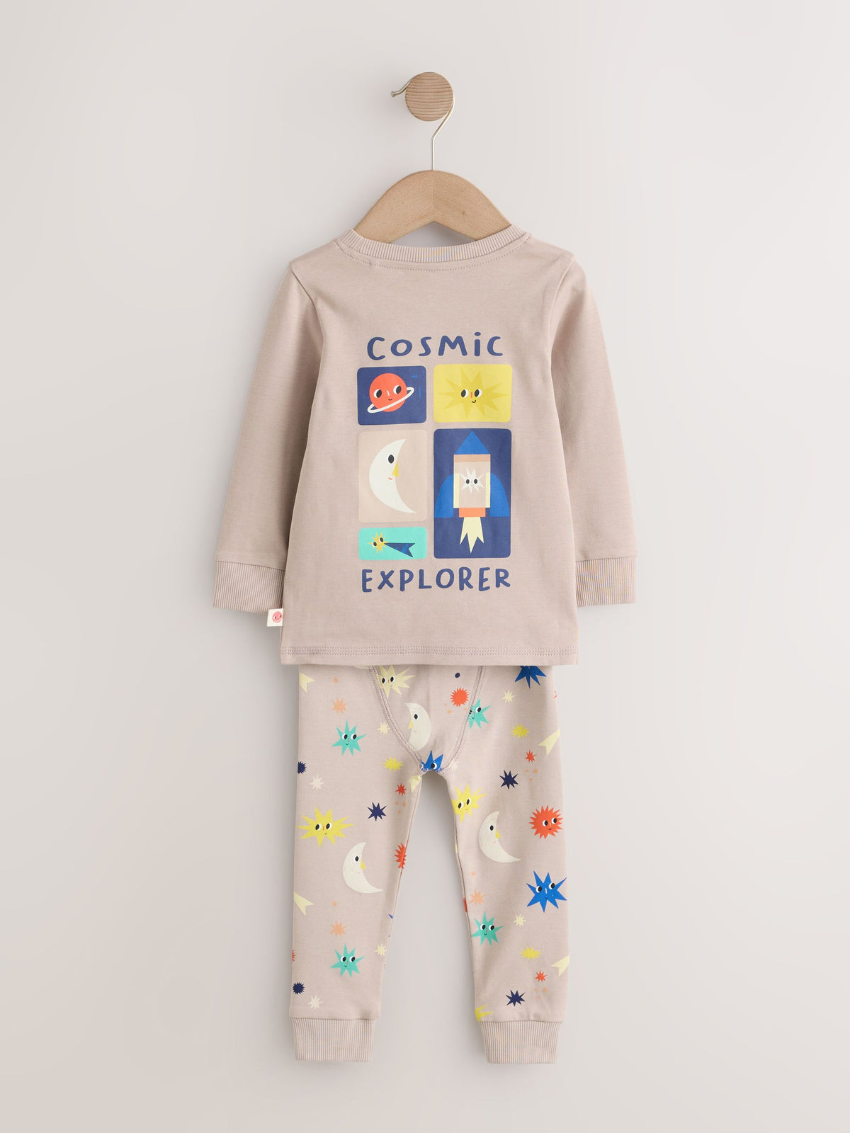 Dsiney Kidz - Ecru/Navy/Green Spaceship Relaxed Snuggle Pyjamas 3 Pack (9mths-10yrs) image 8