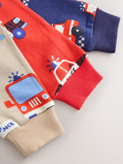 Red/Blue Emergency Vehicles Snuggle Pyjamas 3 Pack (9mths-10yrs) - image 6