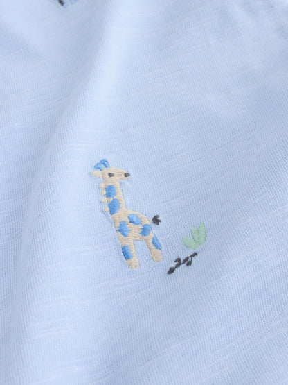 Green Blue Safari Animal Jersey Baby Rompers 4 Pack Immediate