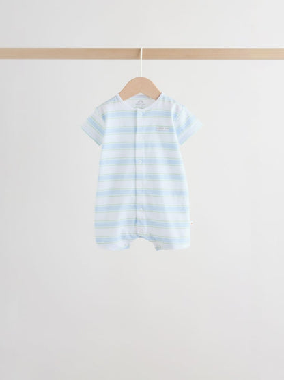 Green Blue Safari Animal Jersey Baby Rompers 4 Pack Immediate