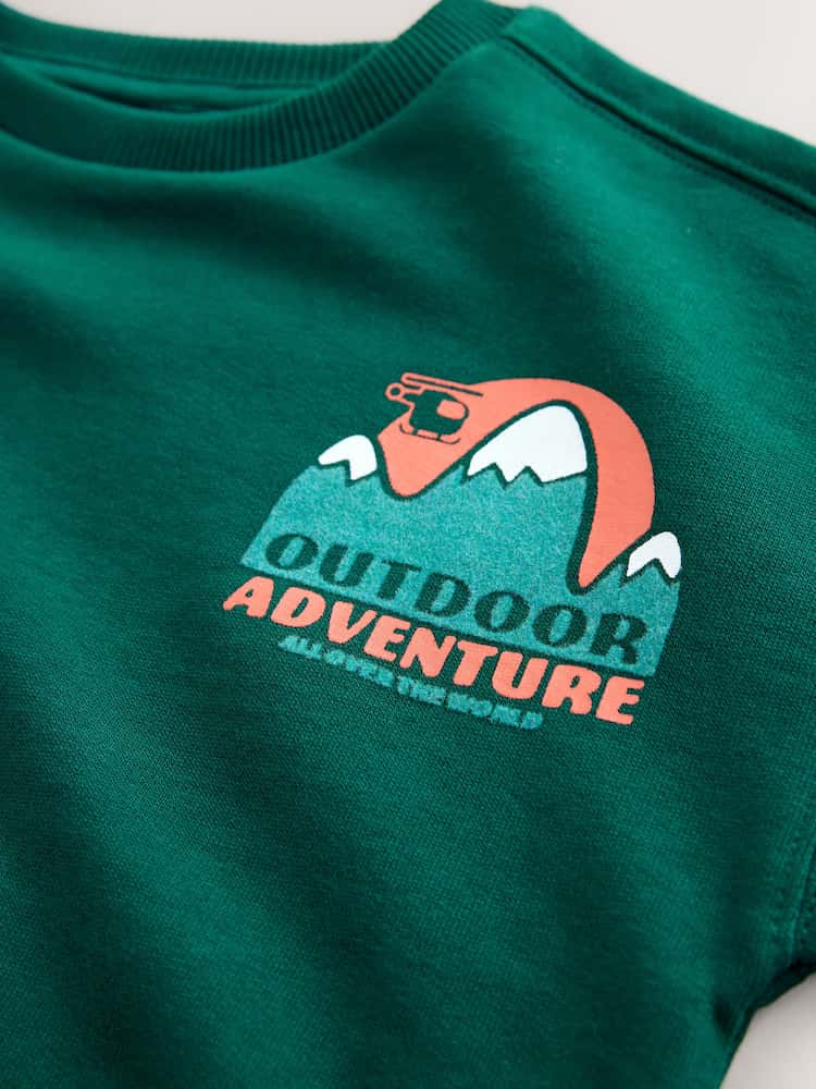 Green Sweatshirt and Utility Joggers Set Immediate