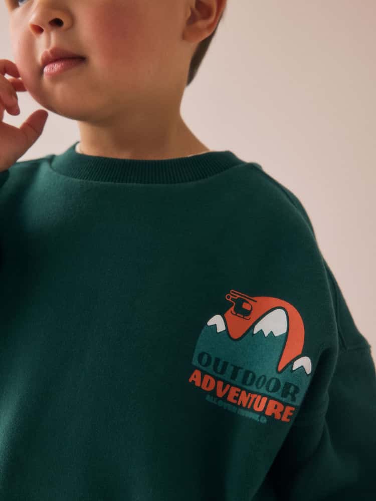 Green Sweatshirt and Utility Joggers Set Immediate
