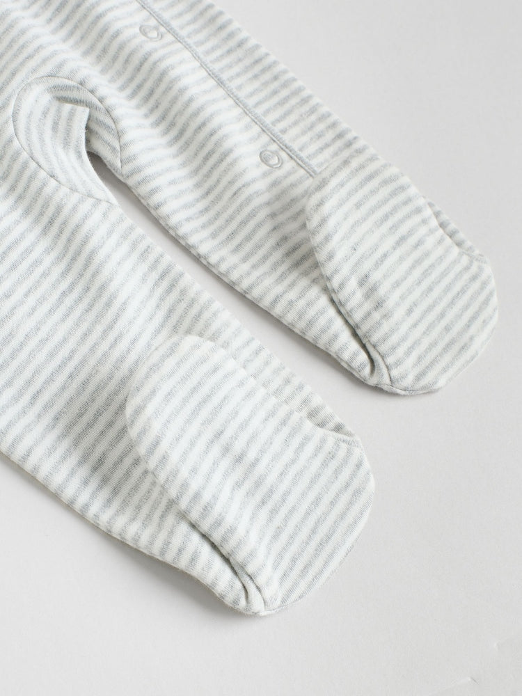 Grey Baby Popper Sleepsuits 3 Pack