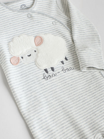 Grey Baby Popper Sleepsuits 3 Pack