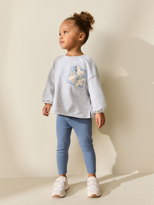 Grey Marl Long Sleeve Top and Leggings Set Immediate