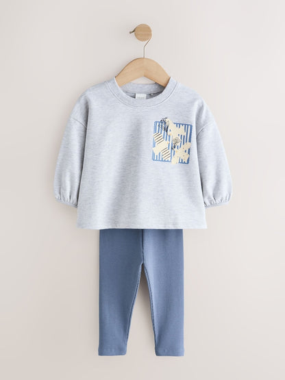Grey Marl Long Sleeve Top and Leggings Set Immediate