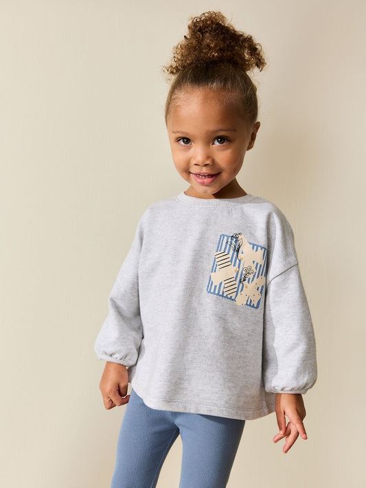 Grey Marl Long Sleeve Top and Leggings Set Immediate