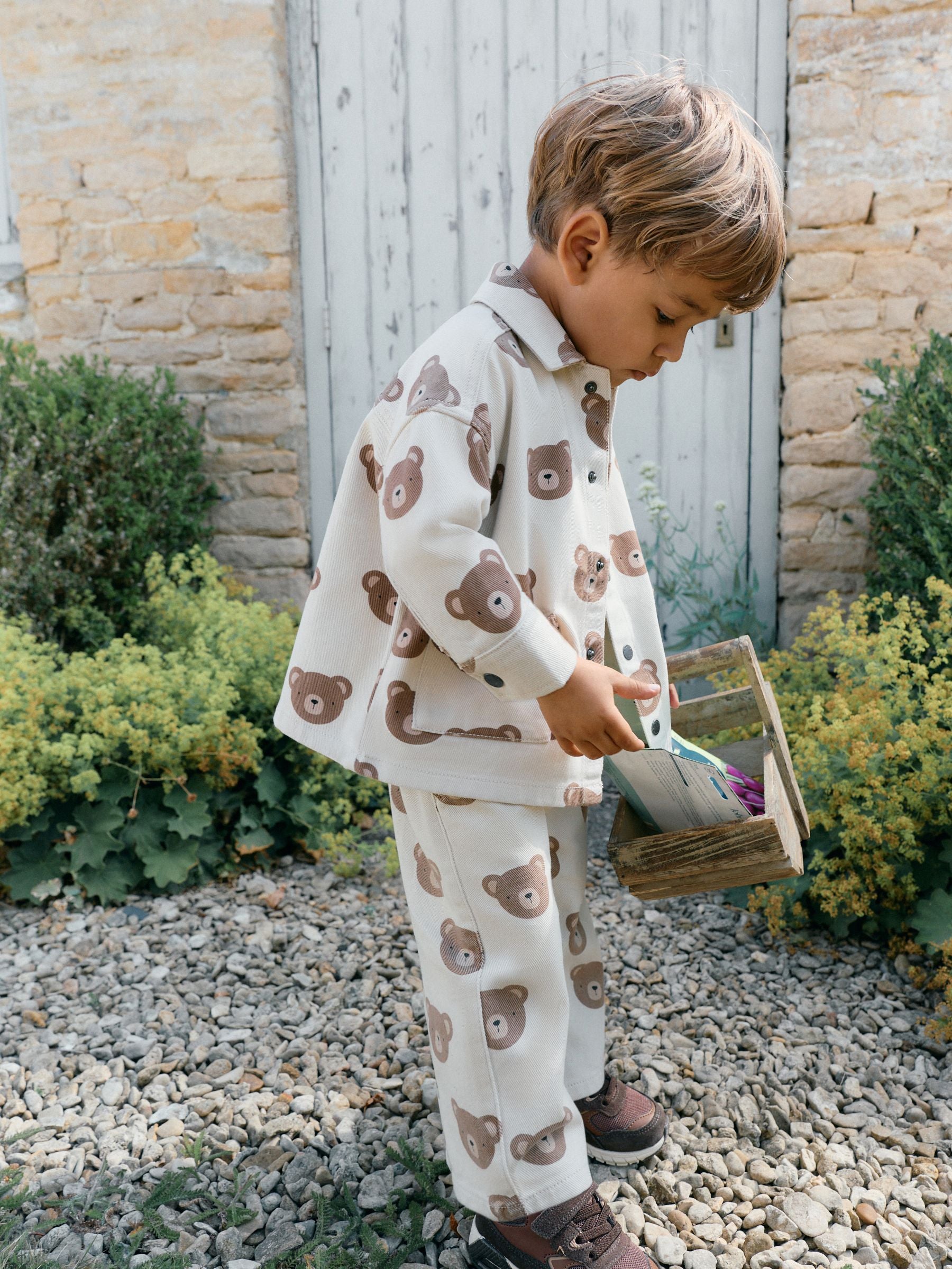 Dsiney Kidz - Ecru Bear Print Twill Printed Overshirt (3mths-7yrs) image 2
