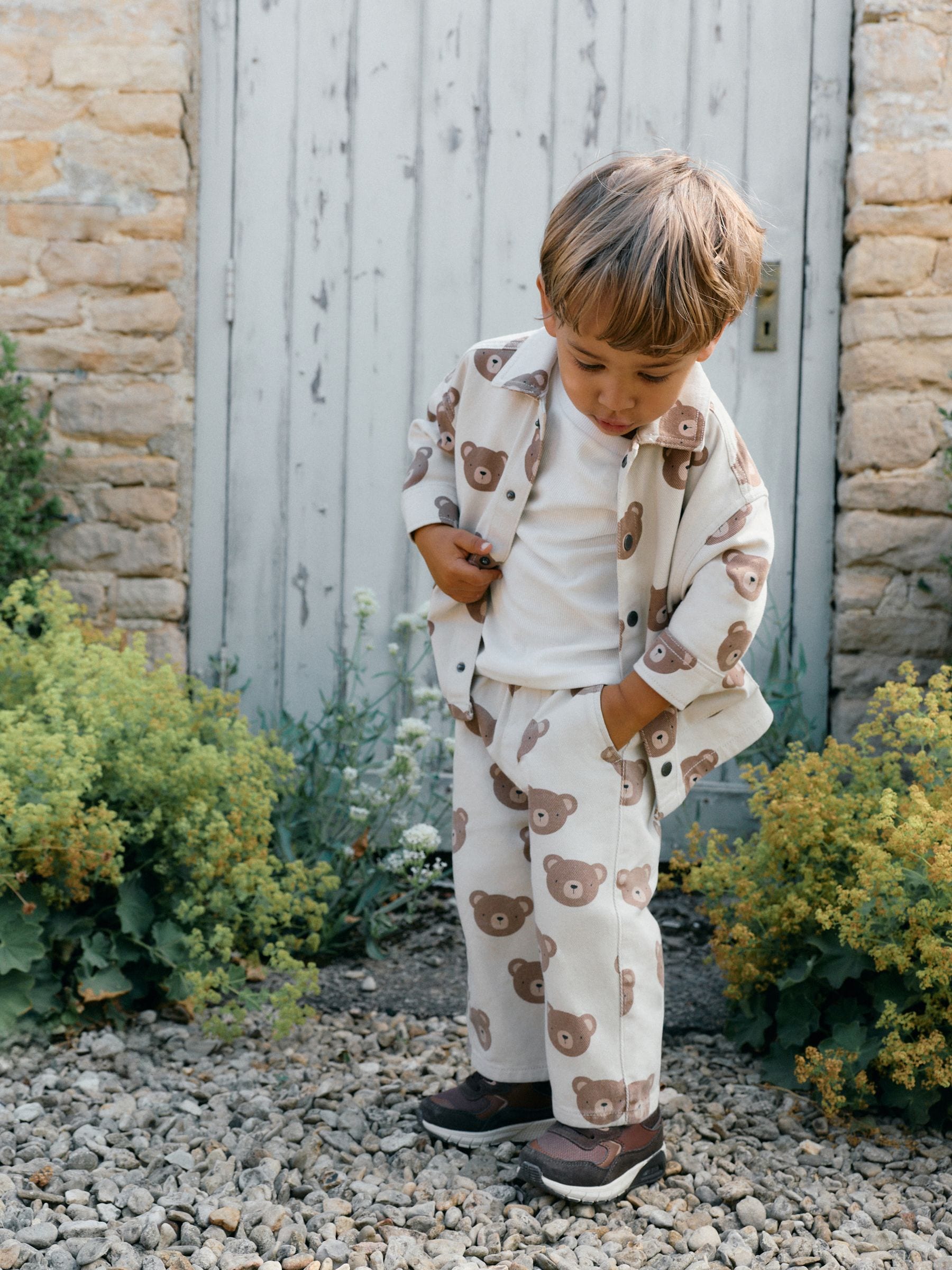 Dsiney Kidz - Ecru Bear Print Twill Printed Overshirt (3mths-7yrs) image 3