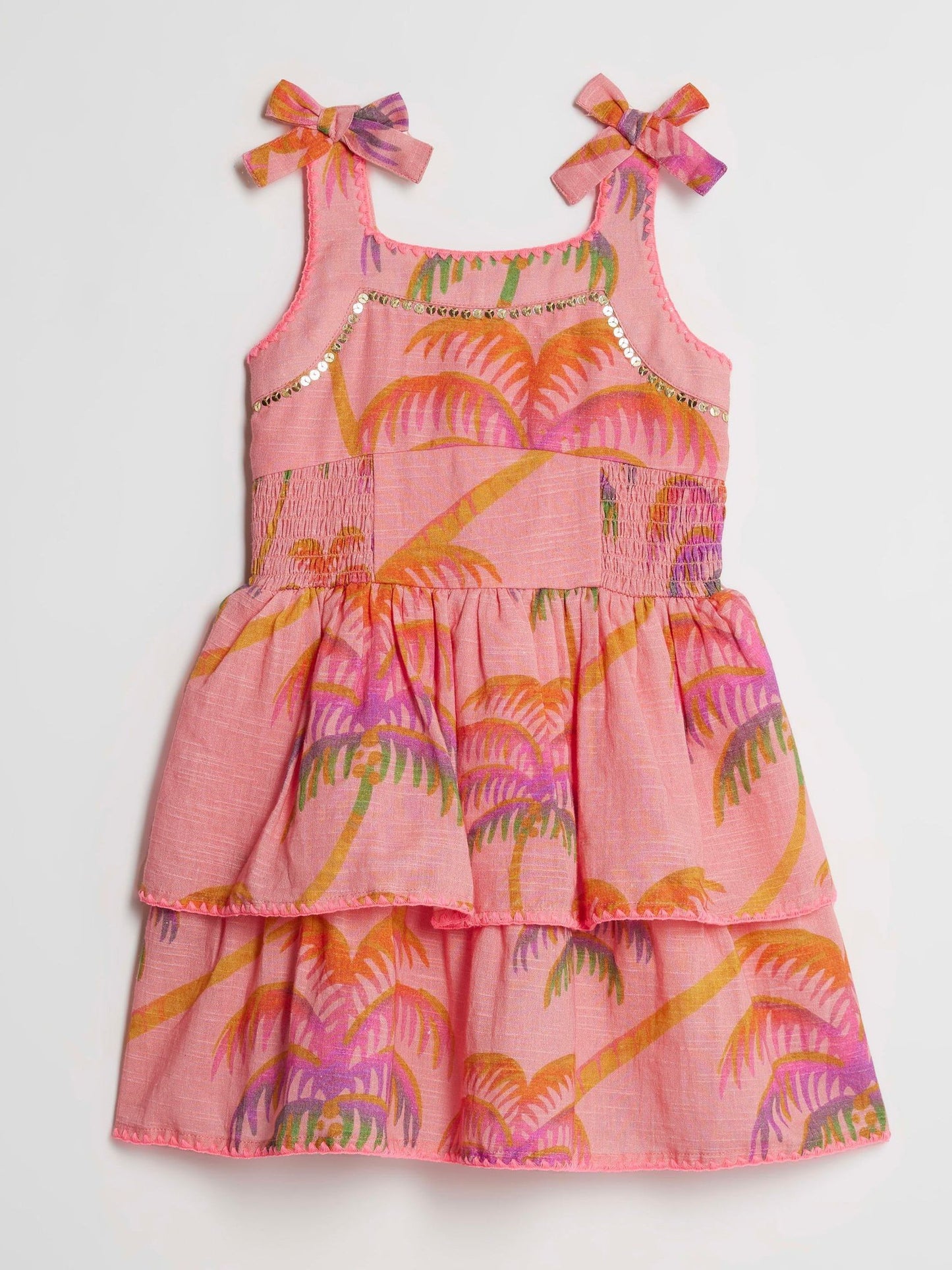 Dsiney Kidz - River Island Orange Palm Print Dress image 1
