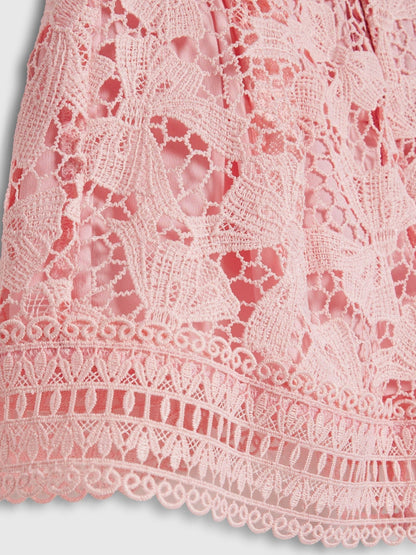 Dsiney Kidz - River Island Pink Lace Blouse and Shorts Set image 3