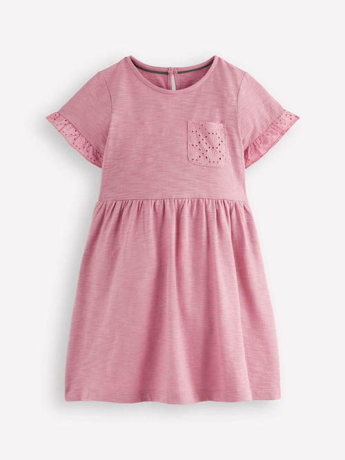 Dsiney Kidz - Boden Pink Broderie Pocket Jersey Dress image 1