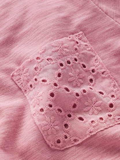 Boden Pink Broderie Pocket Jersey Dress image 2