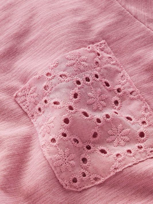 Boden Pink Broderie Pocket Jersey Dress image 2