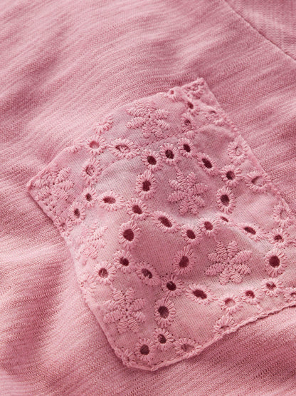 Dsiney Kidz - Boden Pink Broderie Pocket Jersey Dress image 3